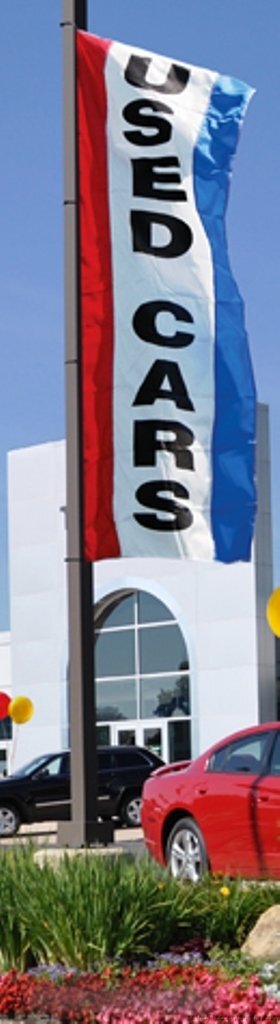 Used Cars Auto Dealer Free Flying Flag, 3&rsquo;wx8&rsquo;h, TriColor