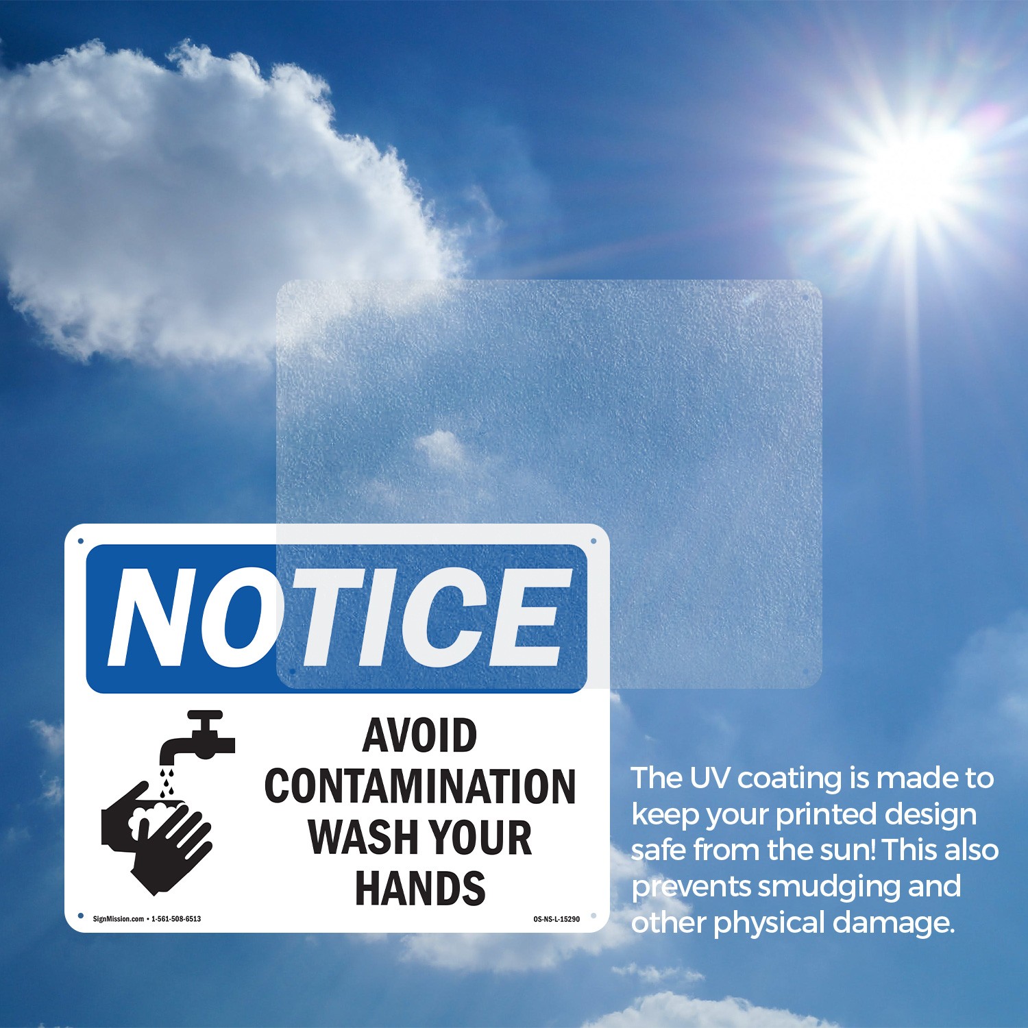 Avoid Contamination Wash Your Hands OSHA Notice Sign Or Decal – 5 or 10 Pack