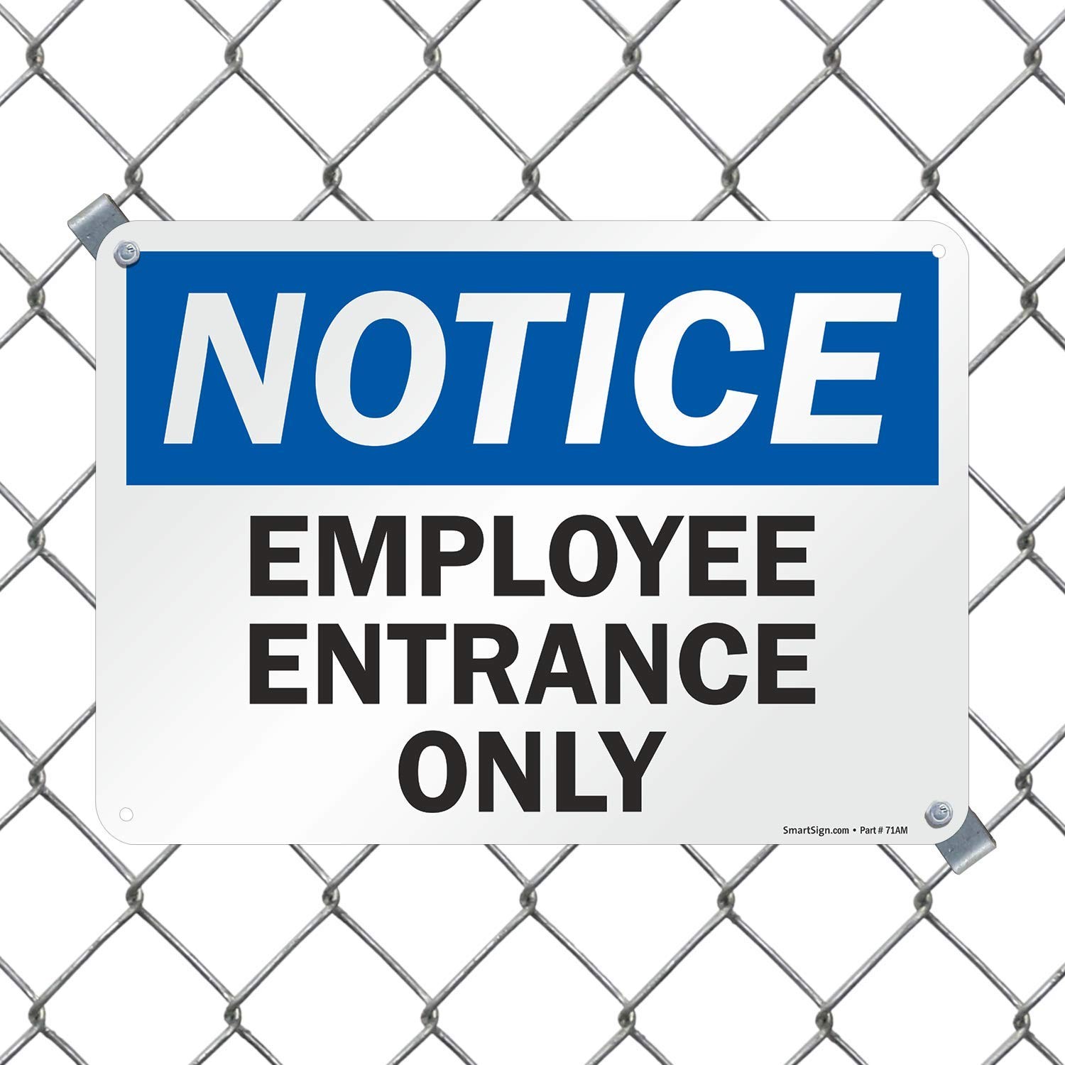 10×14 inch Notice Employee Entrance Only OSHA Metal Sign Rustproof Aluminum