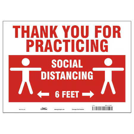 Thank You For Practicing Sign, 14&Prime; W X 10&Prime; H, English, Aluminum, Red, White,