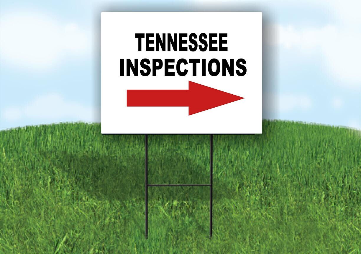 INSPECTIONS RIGHT ARROW RED_ TENNESSEE Yard Sign with Stand LAWN SIGN
