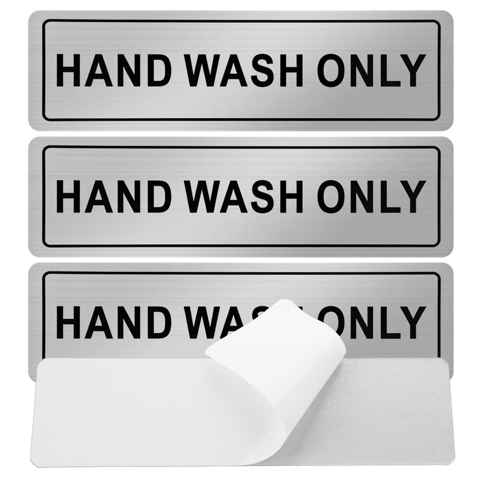 SelfAdhesive Wash Hands Bathroom Aluminum Metal Sign 7×2 Inch 4 PCS