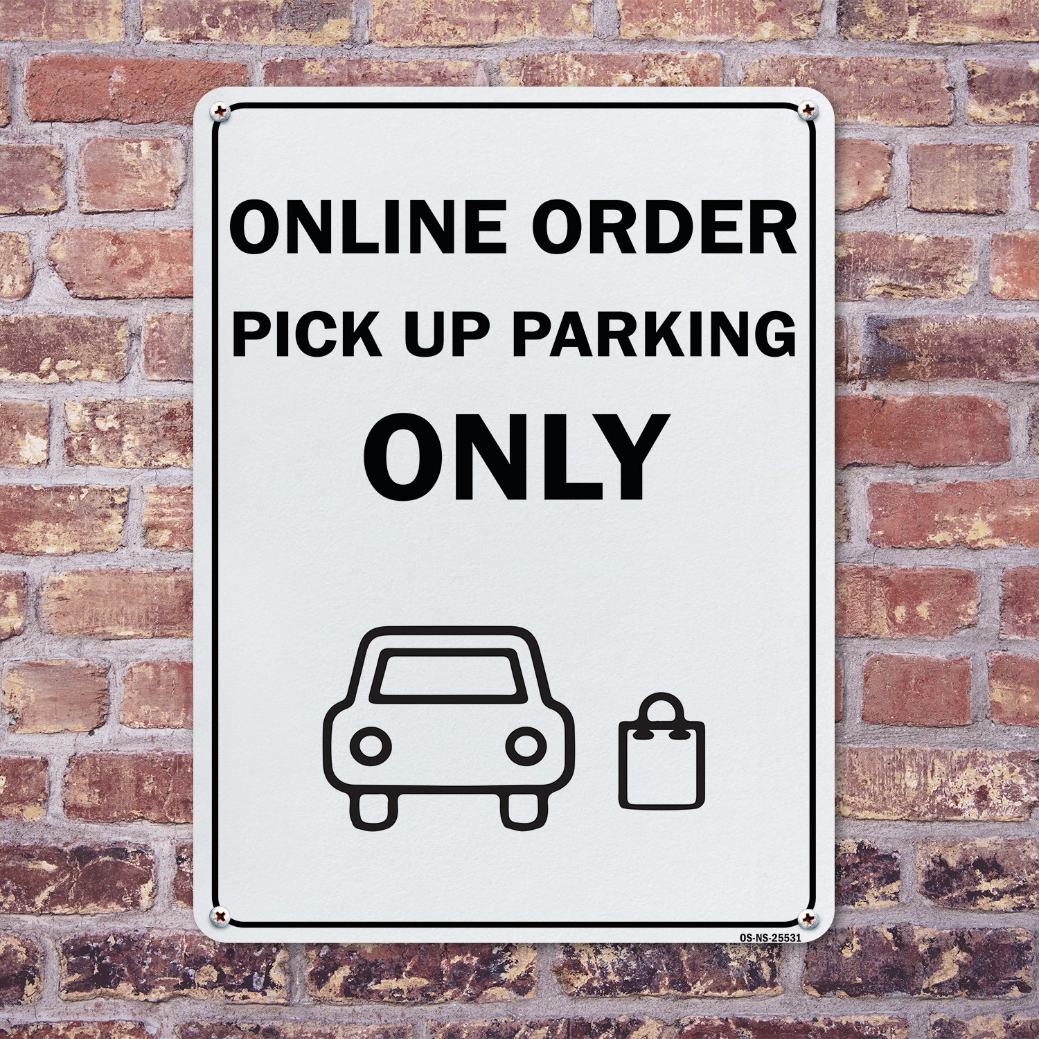 Online Order Pick Up Parking Only Public Safety Sign Or Decal – 5 or 10 Pack