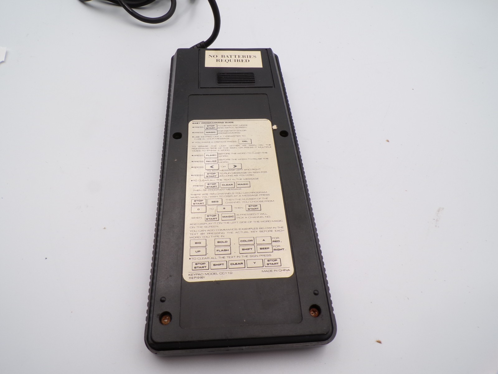 Color Cells Innovative Sign Technology Keypad / Remote Model CC110