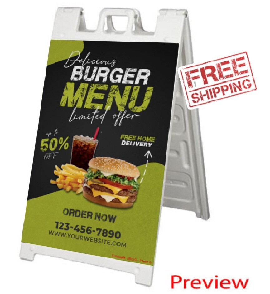 Signicde A-Frame Sidewalk Sign & 2 Plastic Sign Panels 24 »x36 » Custom Printed