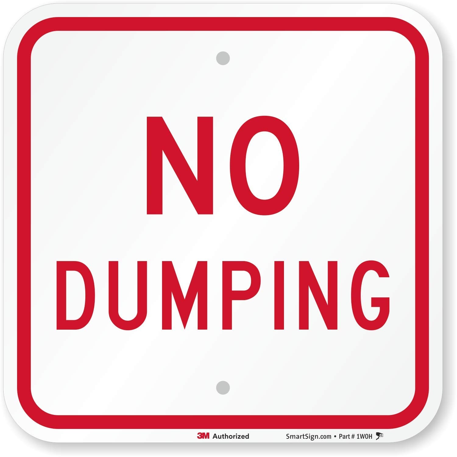 K5365AL12x12 No Dumping Sign 12×12 Inch Aluminum Warning Notice Board