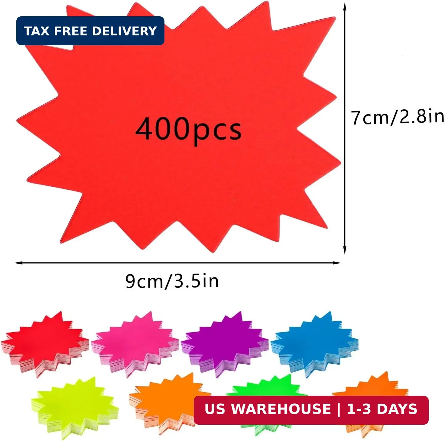 400 Pieces Yard Sale Price Stickers, Vision Board Supplies Starburst Neon Poster