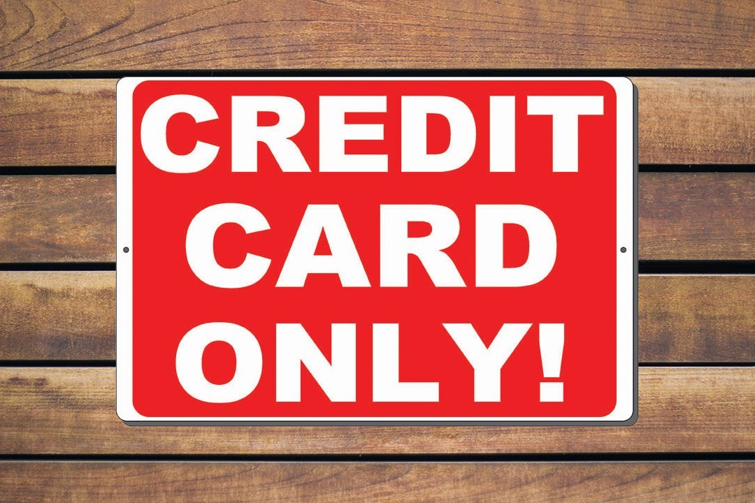 Credit Card Only Sign Vinyl Aluminium PVC Magnet