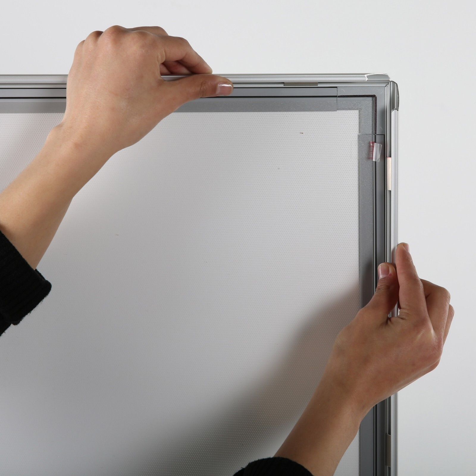 LEDbox LED Backlit Poster Frame, Silver, Aluminum, Photo, Picture, Sign Holder
