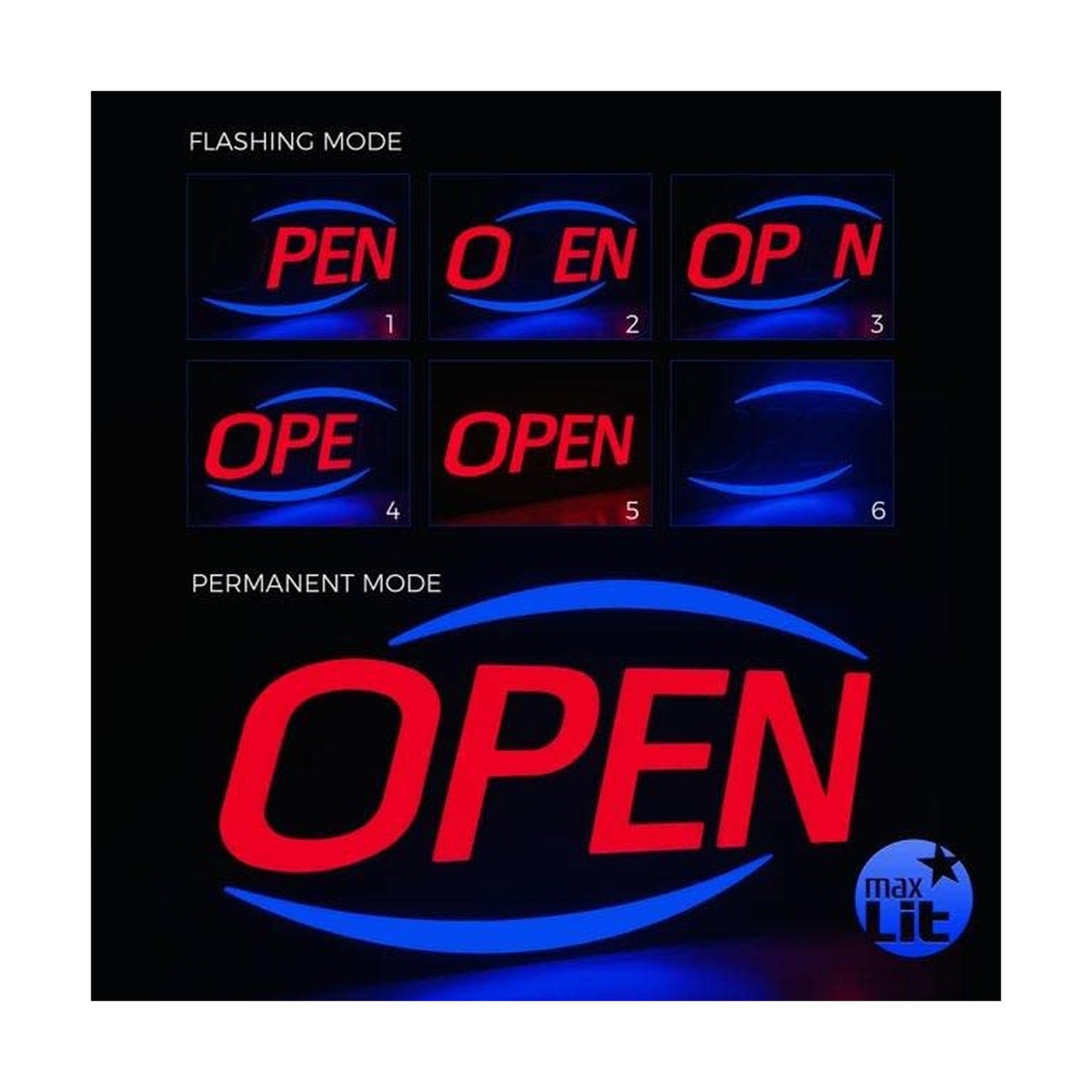 32 » X 17 » New Jumbo ULTRA BRIGHT LED Open Sign — Remote Controlled ̵