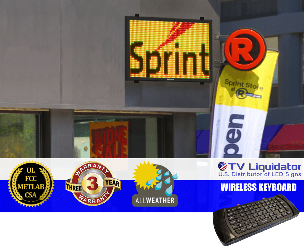53&Prime; x 36&Prime; Outdoor Programmable LED Signs ~ UL, MET, CSA, FCC – TV Liquidator