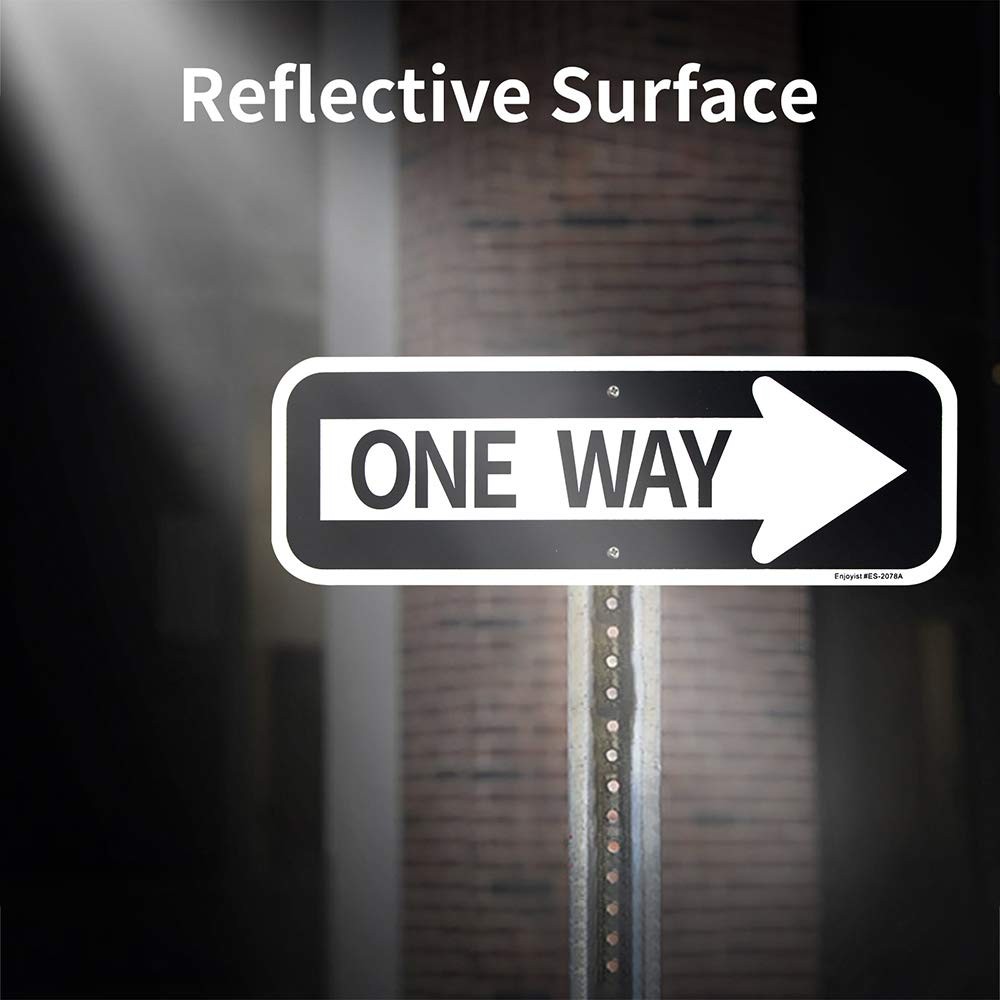 2-Pack Large One Way with Right Arrow Sign 18&Prime;x 6&Prime; .04&Prime; Aluminum Reflective S…