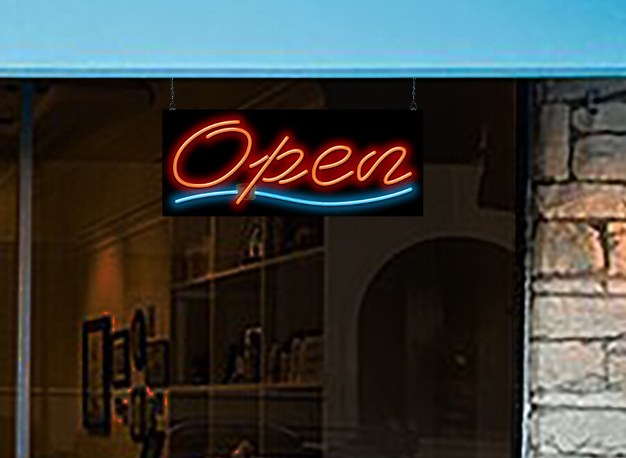 Open Neon Sign Jantec 32&Prime; x 13&Prime; Bar Spa Cafe Diner Restaurant Salon Nails