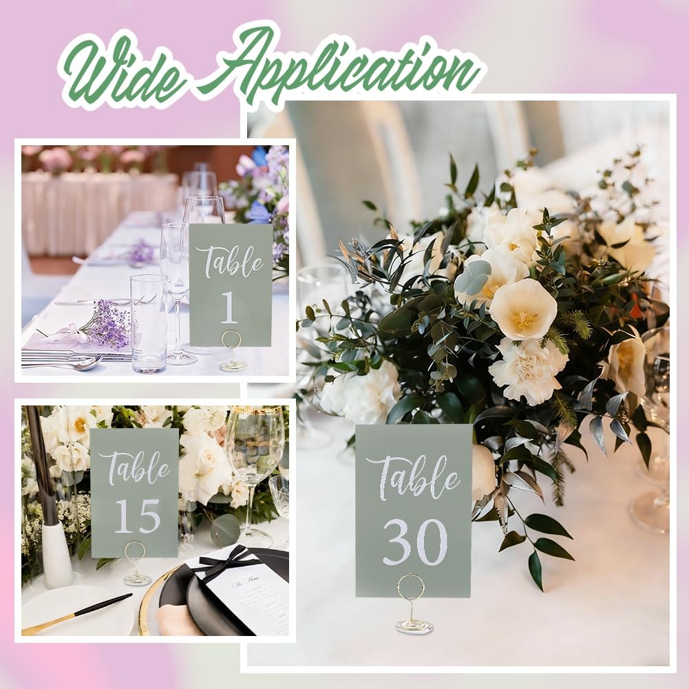 31PCS Table Number Holders and 1-30 Wedding Table Numbers Card for Wedding Re…