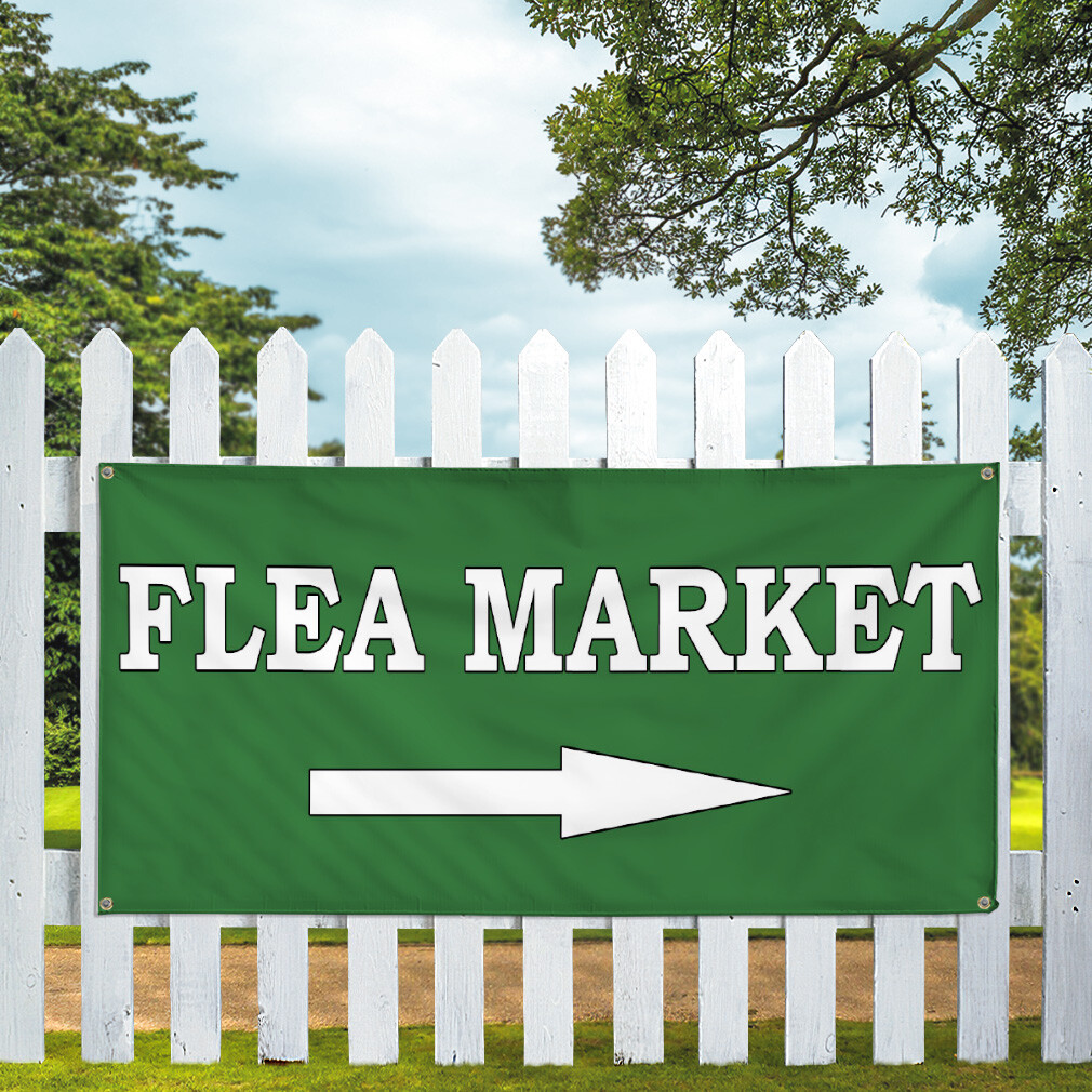 Vinyl Banner Multiple Sizes Flea Market Weatherproof Industrial Yard Signs