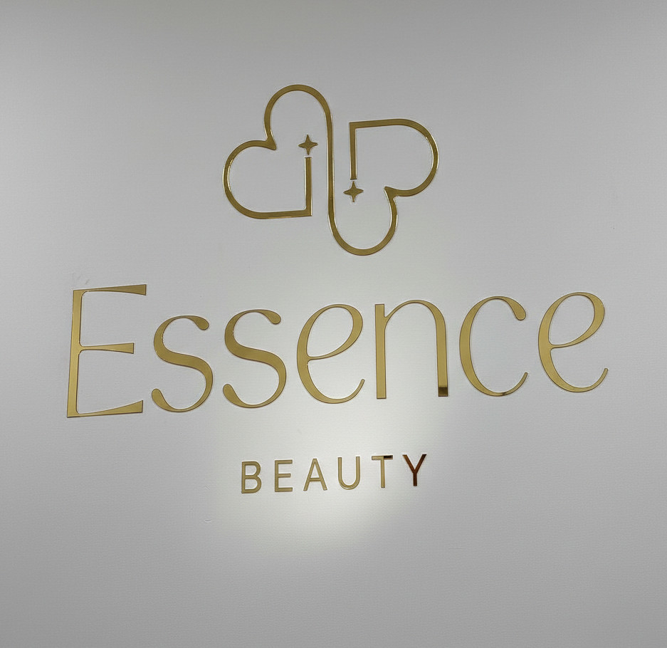 Custom 3D Gold Acrylic Logo Sign | Mirror Beauty Salon & Lash Studio Wall Decor