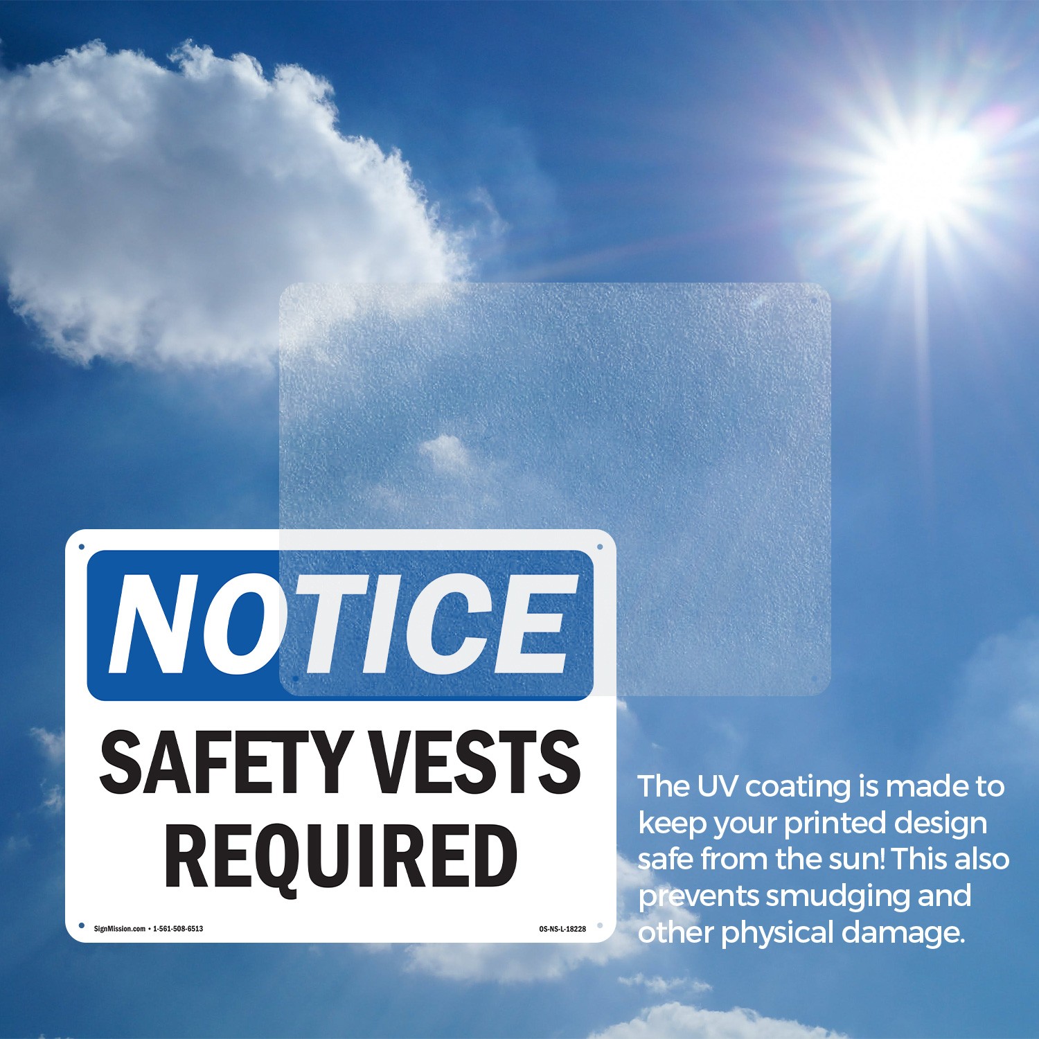 Safety Vests Required OSHA Notice Sign Metal, Plastic, Or Decal – 5 or 10 Pack