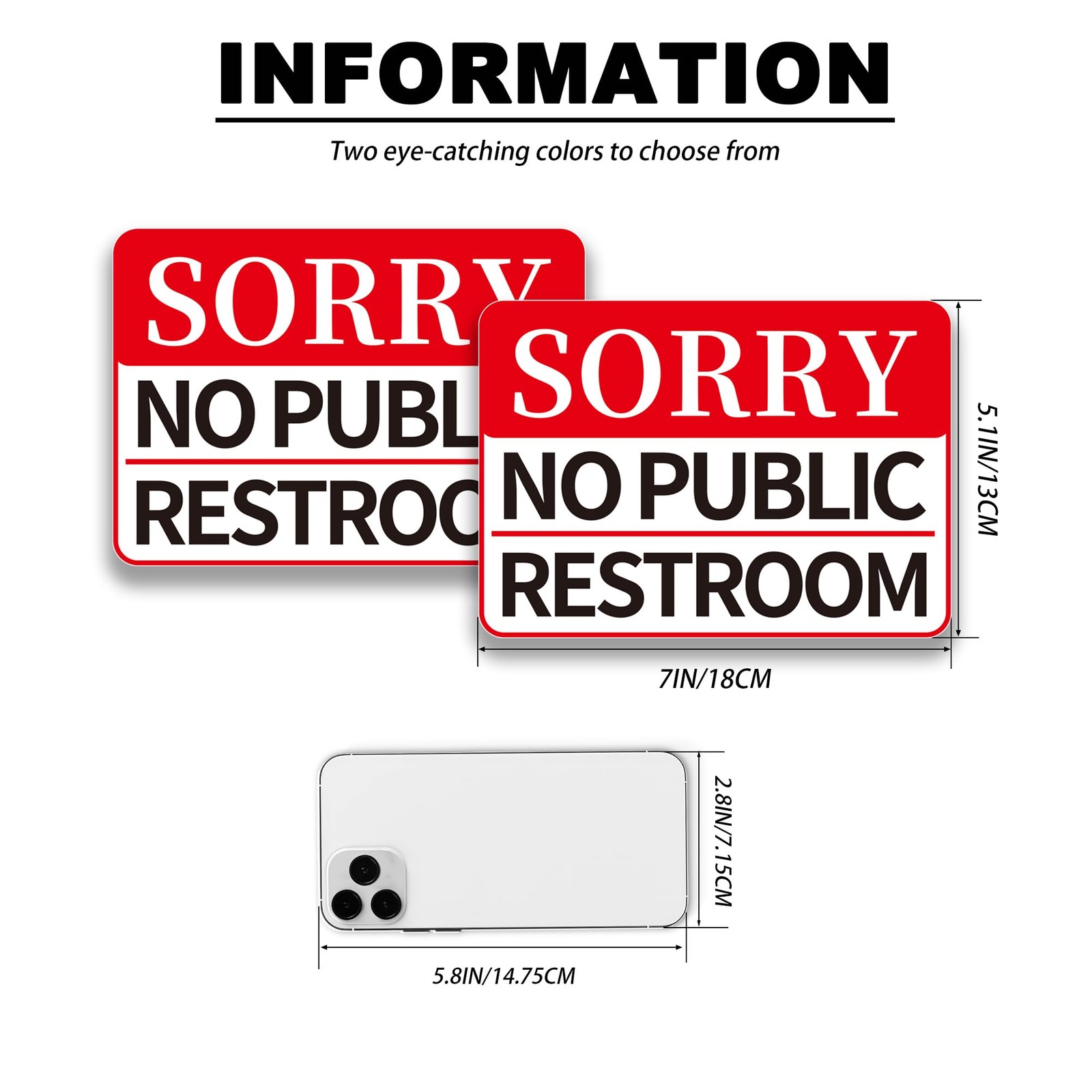 2 PCS No Public Restroom Signs Business, Self Adhesive Vinyl No Public Restroom