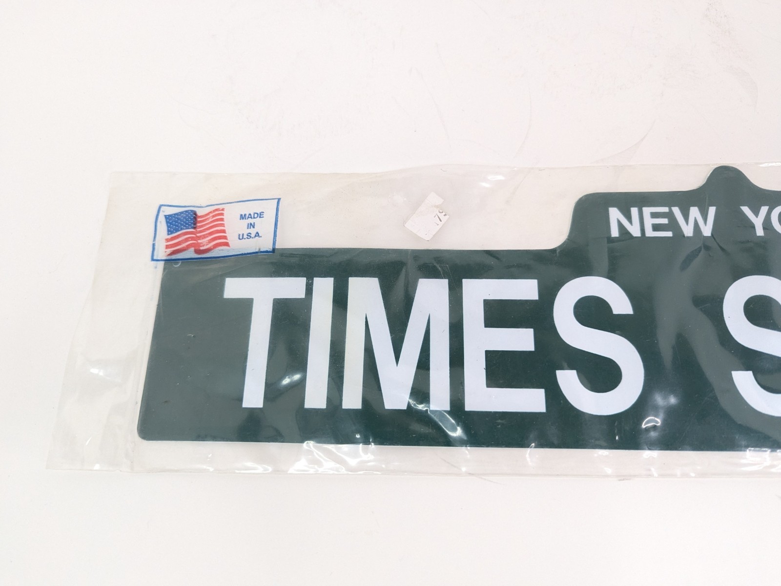 Times Square New York Street Sign Man Cave Décor Plastic Sign 4&Prime; x 18&Prime; Vtg USA