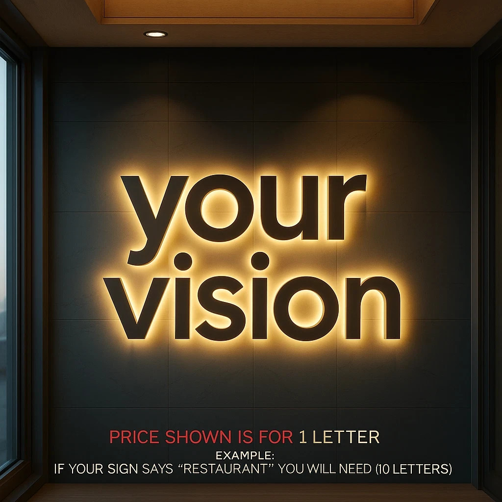 𝑵𝓙̶ Your Vision Custom 3D Channel Letters Illuminated & Non-Illuminated