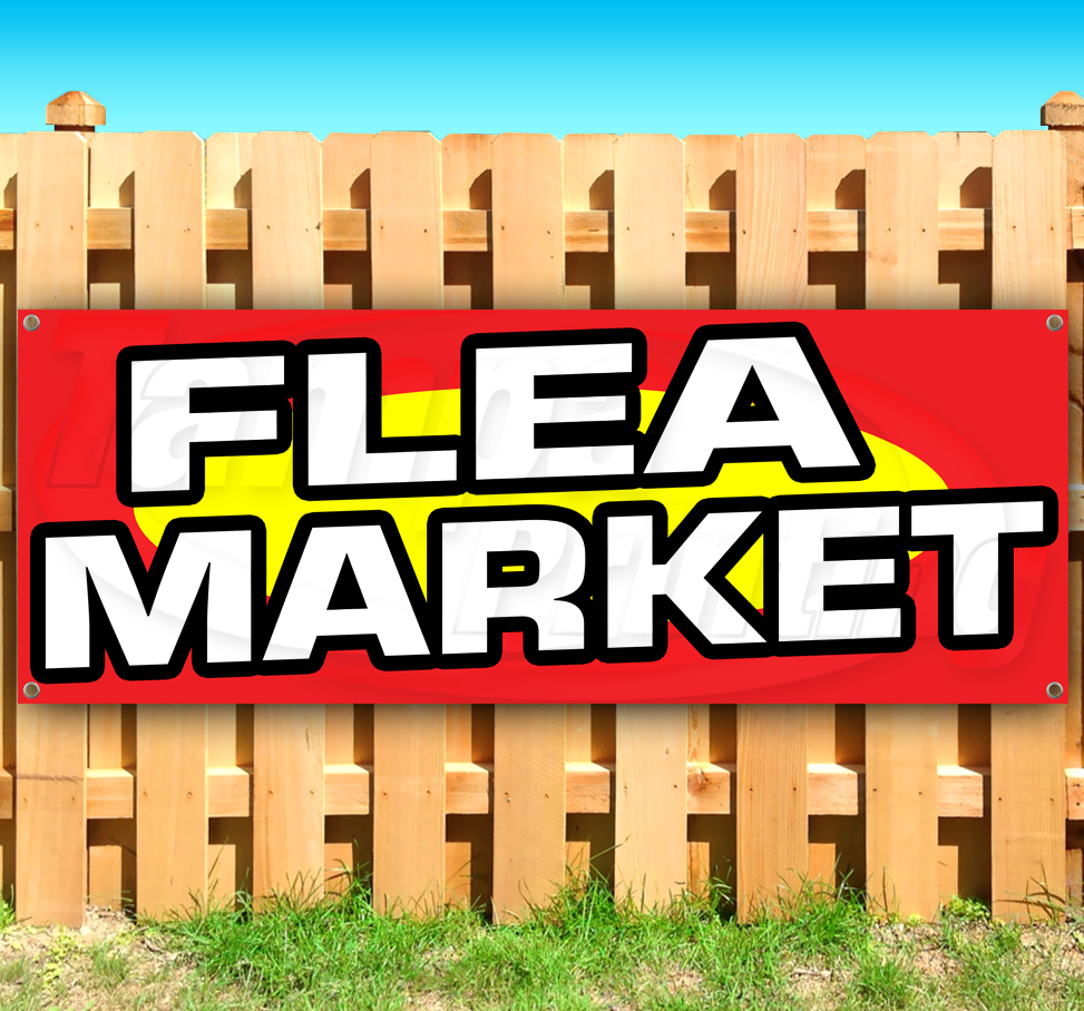 FLEA MARKET Advertising Vinyl Banner Flag Sign Many Sizes Available USA