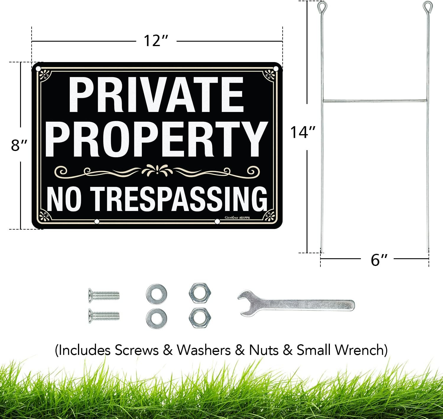 3 Pack No Trespassing Signs Private Property Sign 12×8 inches, 12&Prime;×8&Prime; 3
