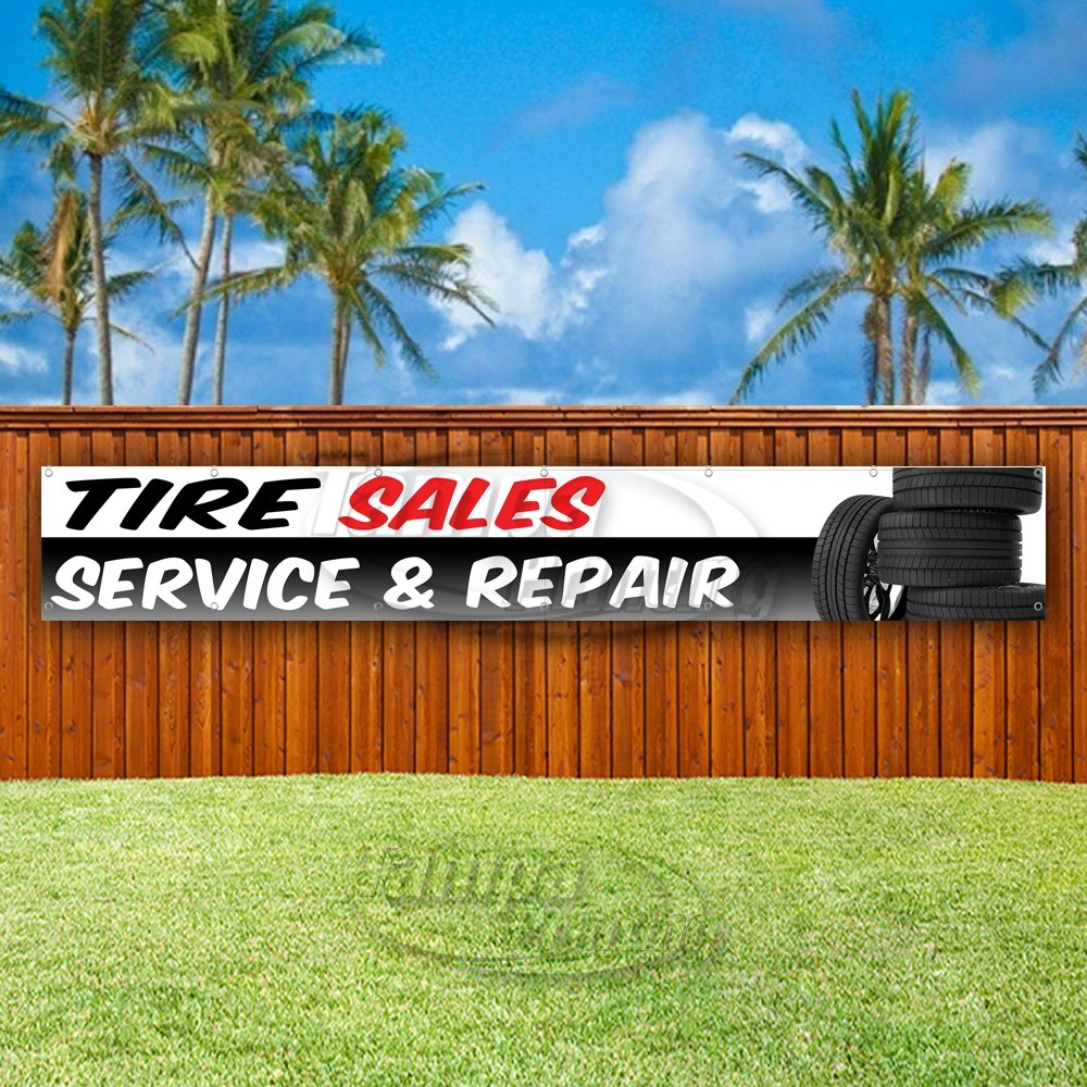 TIRE SALES SERVICE & REPAIR Advertising Vinyl Banner Flag Sign USA XL01705