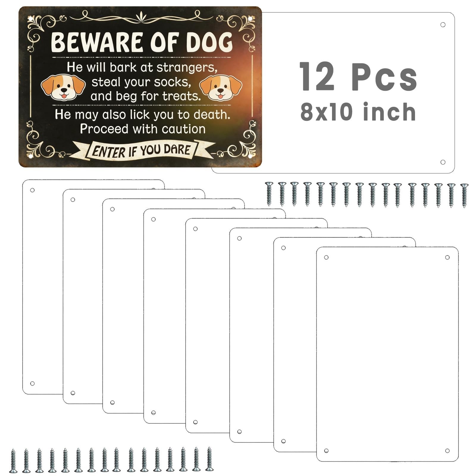 12 Pcs Metal Sublimation Sign Blanks 8&Prime;x10&Prime; with Holes, 0.45mm Aluminum Signs…