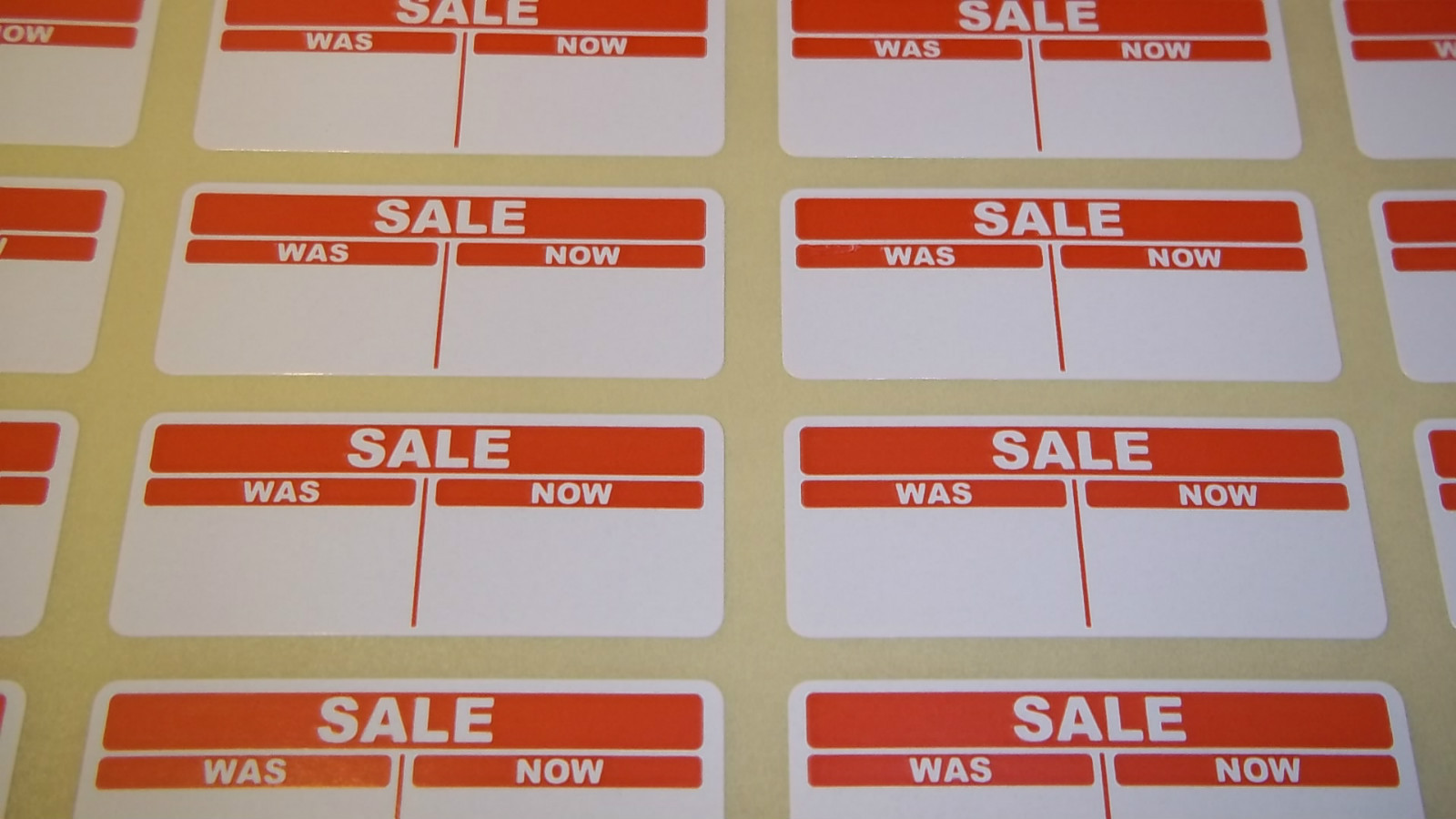 Red Promotional Display Stand Point Of Sale Retail Price Stickers Sticky TagsPOS