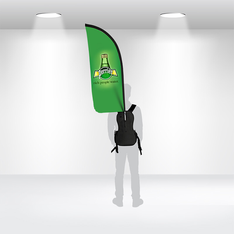 Advertising Feather & Teardrop Flags – Backpack Tradeshow Flags
