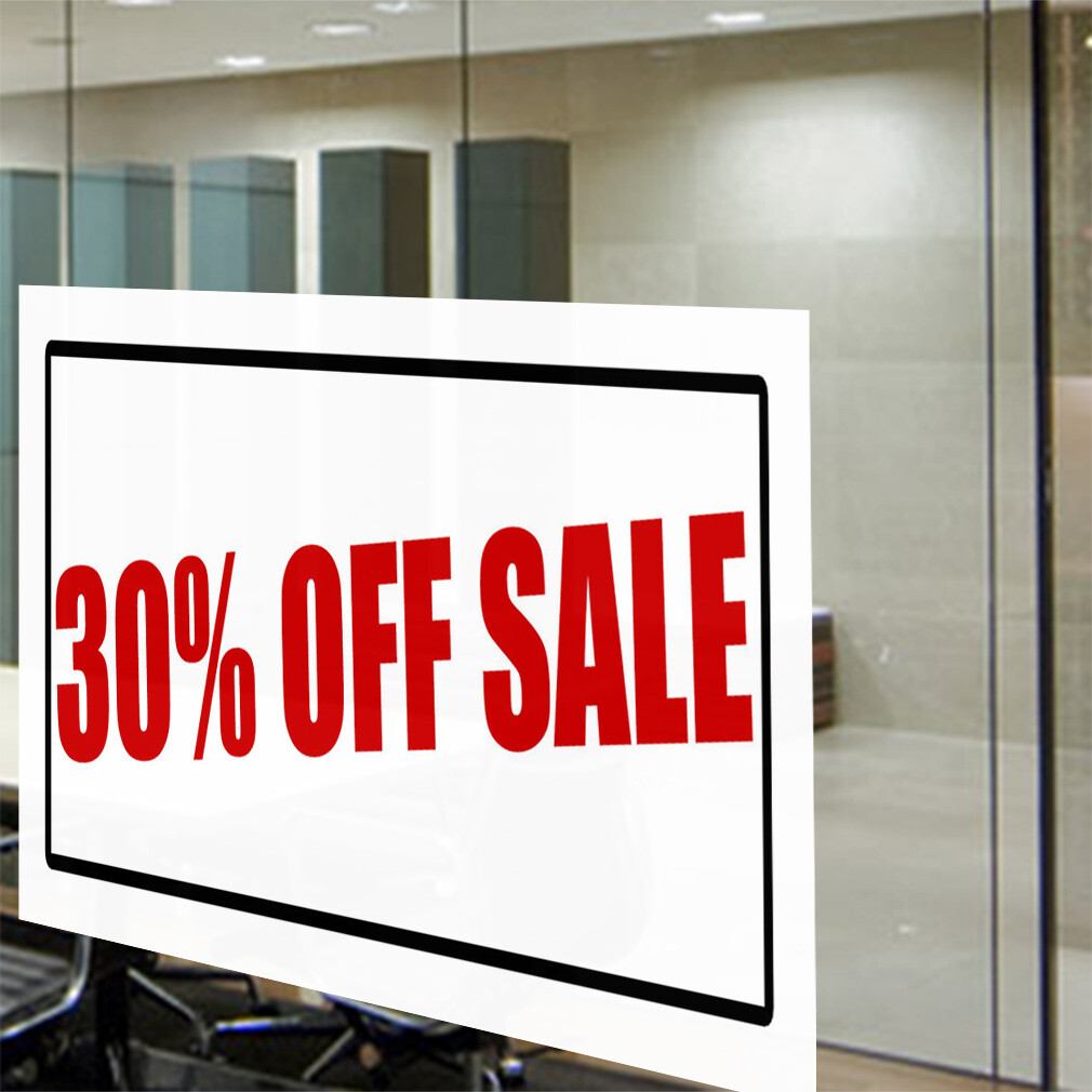 Decal Stickers 30% off Sale Promotion Business Vinyl Store Sign Label Business