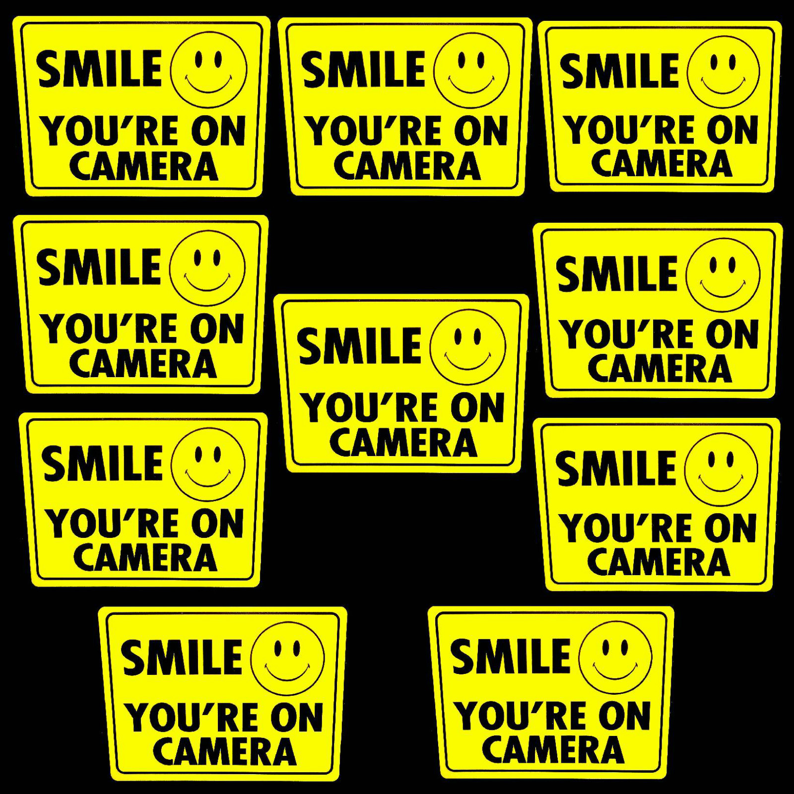 Party Store Glass Window Warning Stickers Smile You&rsquo;re On Video Camera Recording