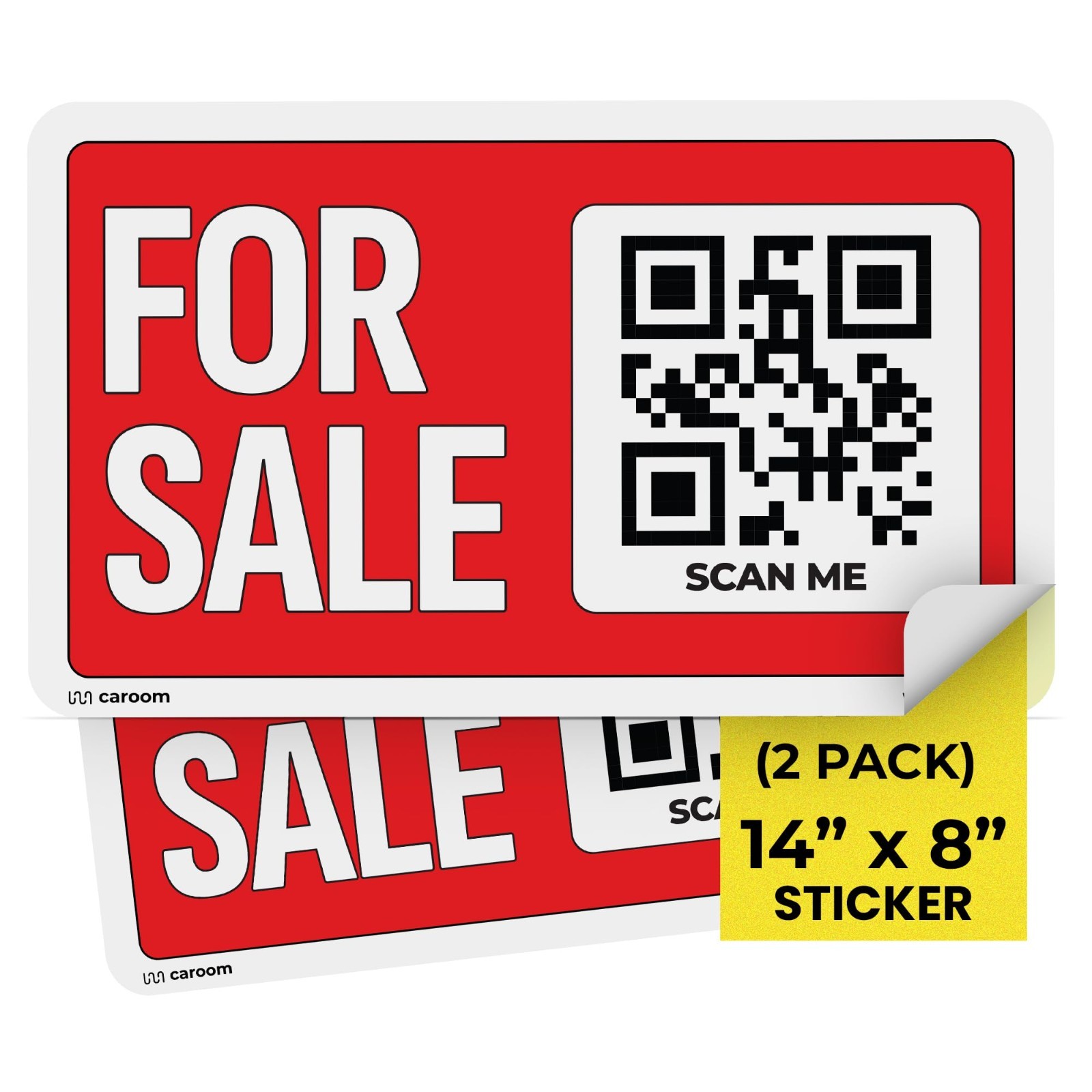 14 » x 8 » Self-Adhesive Sale Signs – 2-Pack for Real Estate, Business & Vehicle