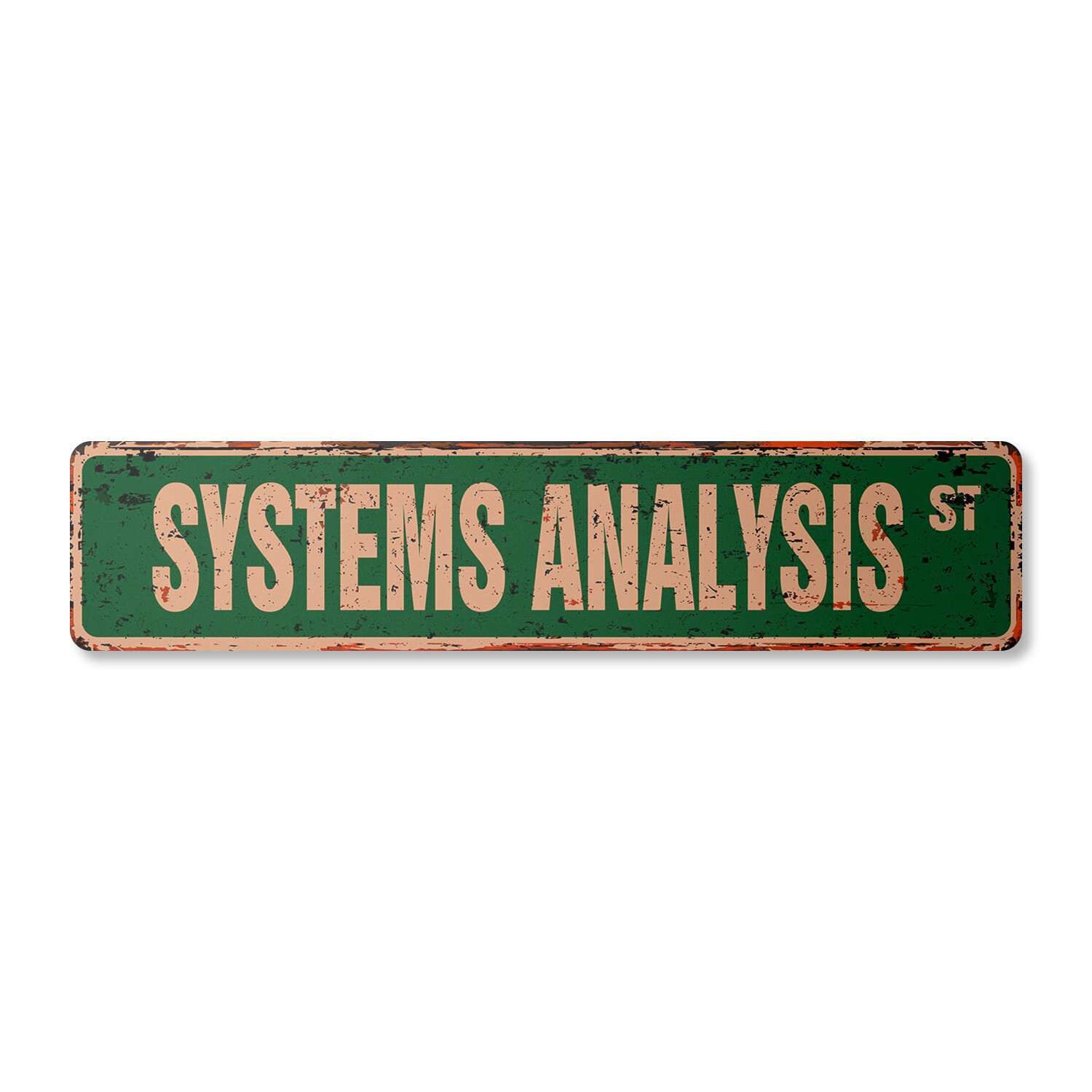 SYSTEMS ANALYSIS Vintage Street Sign technical computer operation systems geek
