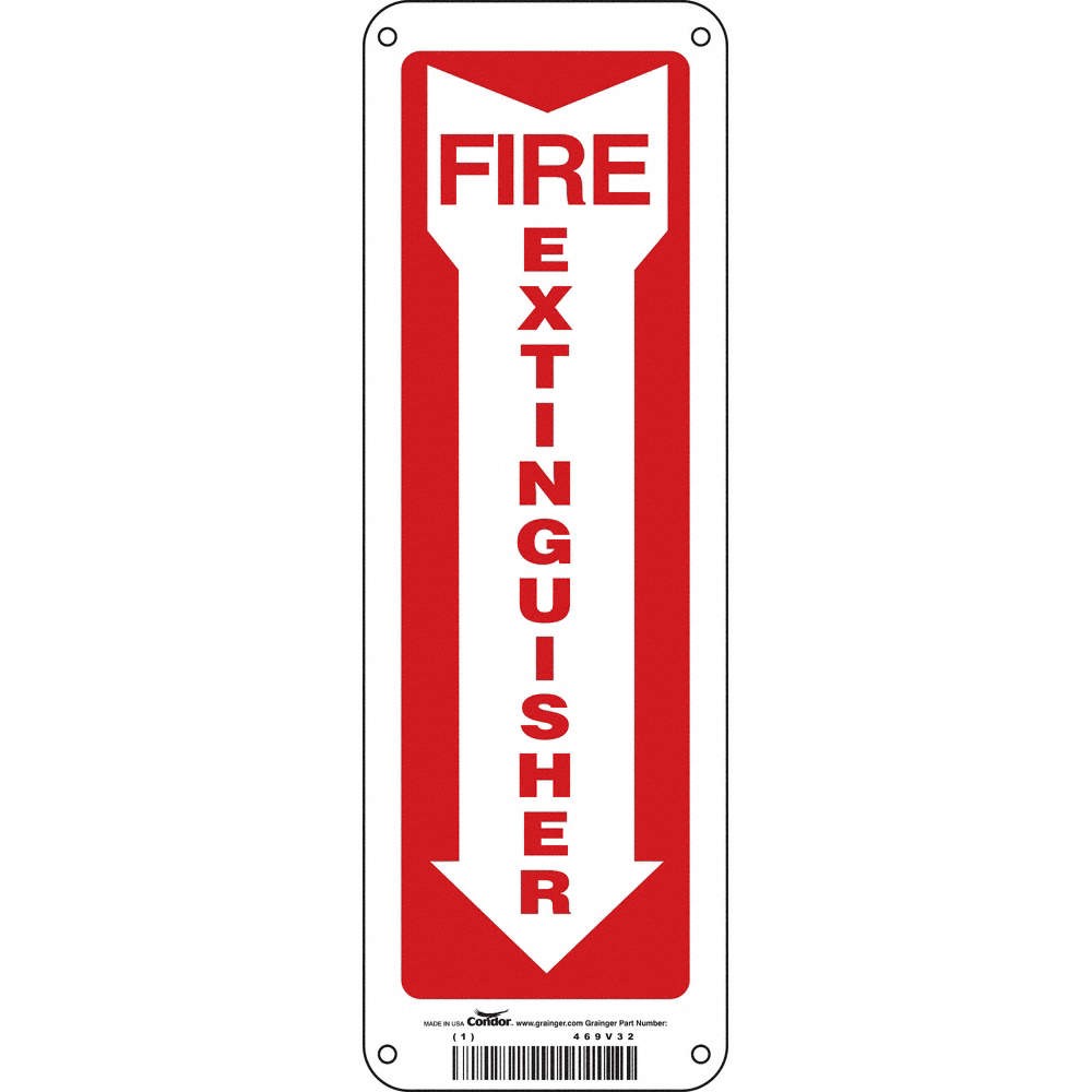 CONDOR 469V32 Safety Sign,12 in x 4 in,Polyethylene 469V32
