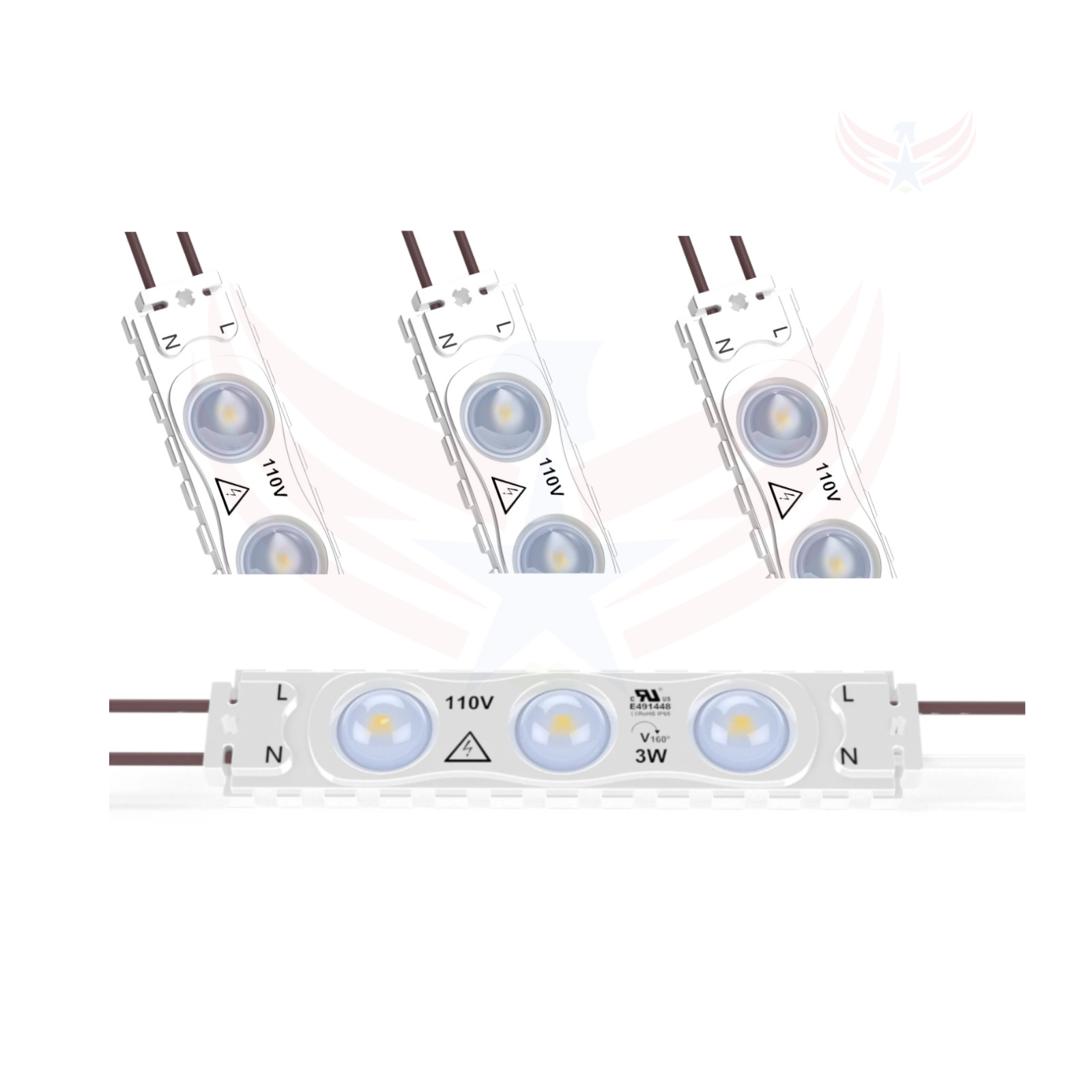 AC LED Module 73FT 3W Cool White Store Front Lights IP67 No Power Supply Needed