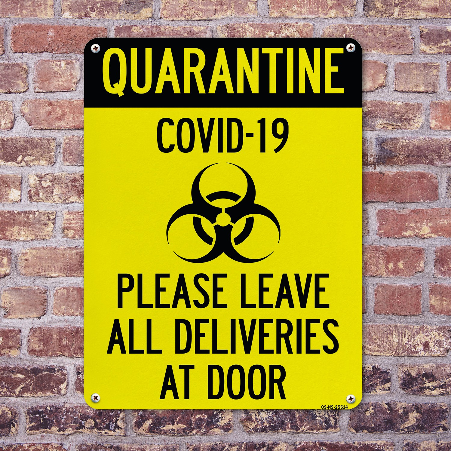 Quarantine Please Leave All Deliveries At Door Public Safety Sign 5 or 10 Pack