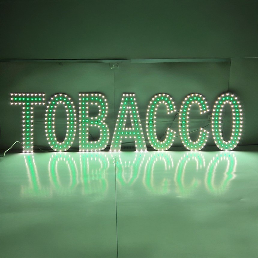 EPL Signs TOBACCO Green LED Sign Business 12&Prime;x48&Prime; Remote 3G Sparkling Mode