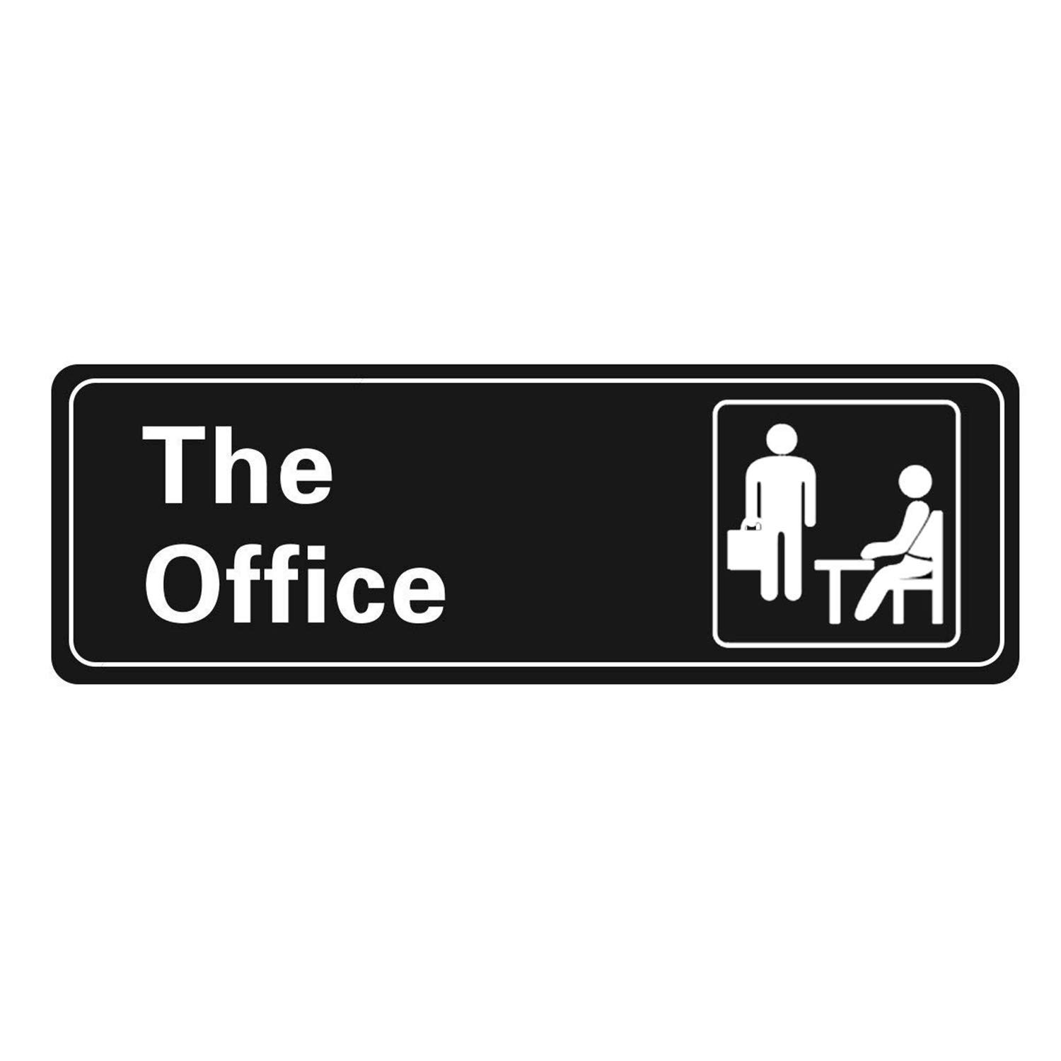 The Office Sign Self-Adhesive Acrylic Sign for Door or Wall 9 X 3 Inch Name Plat