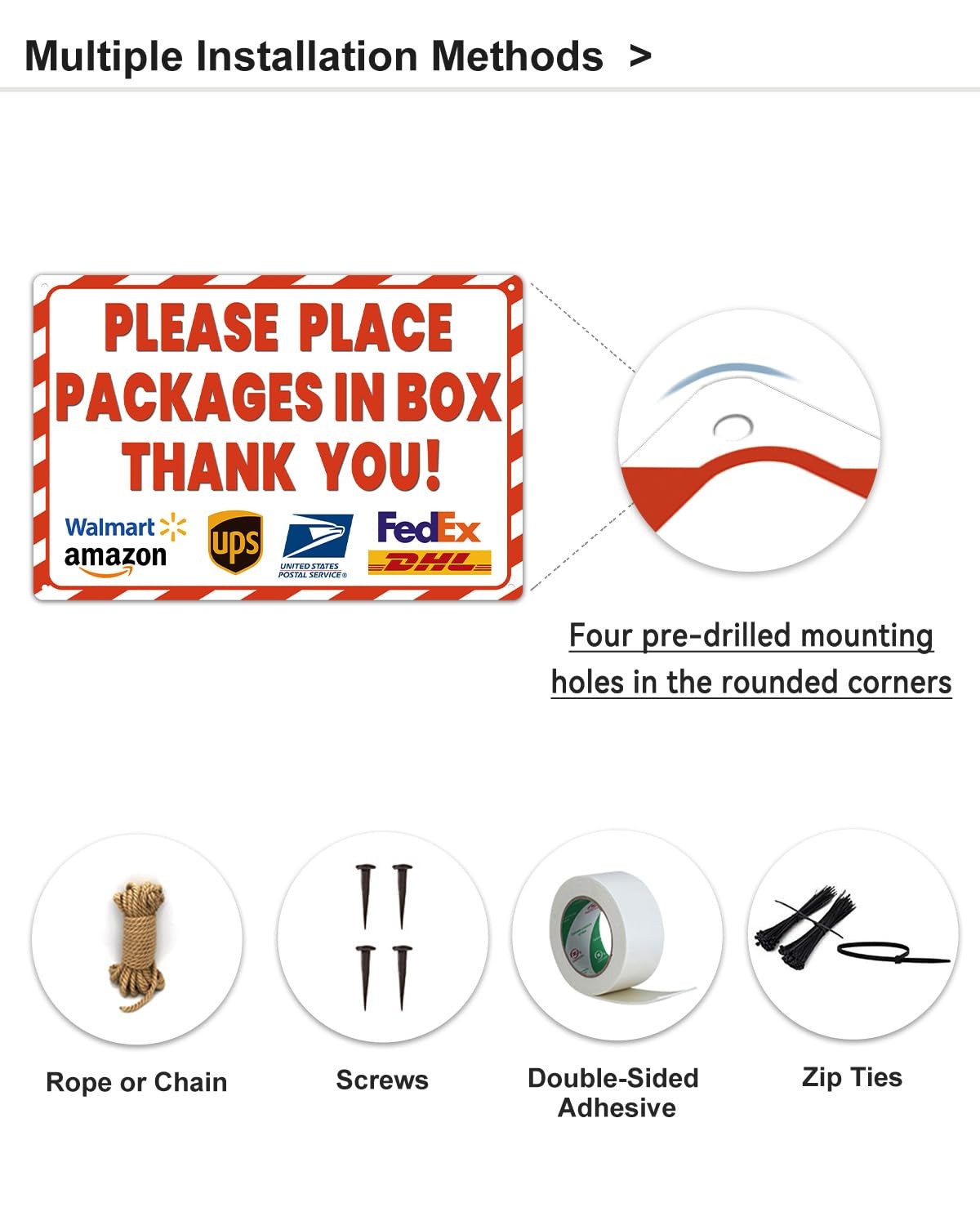 8×12 Inch Rust-Free Aluminum Package Delivery Sign for Outdoor Use – Please P…