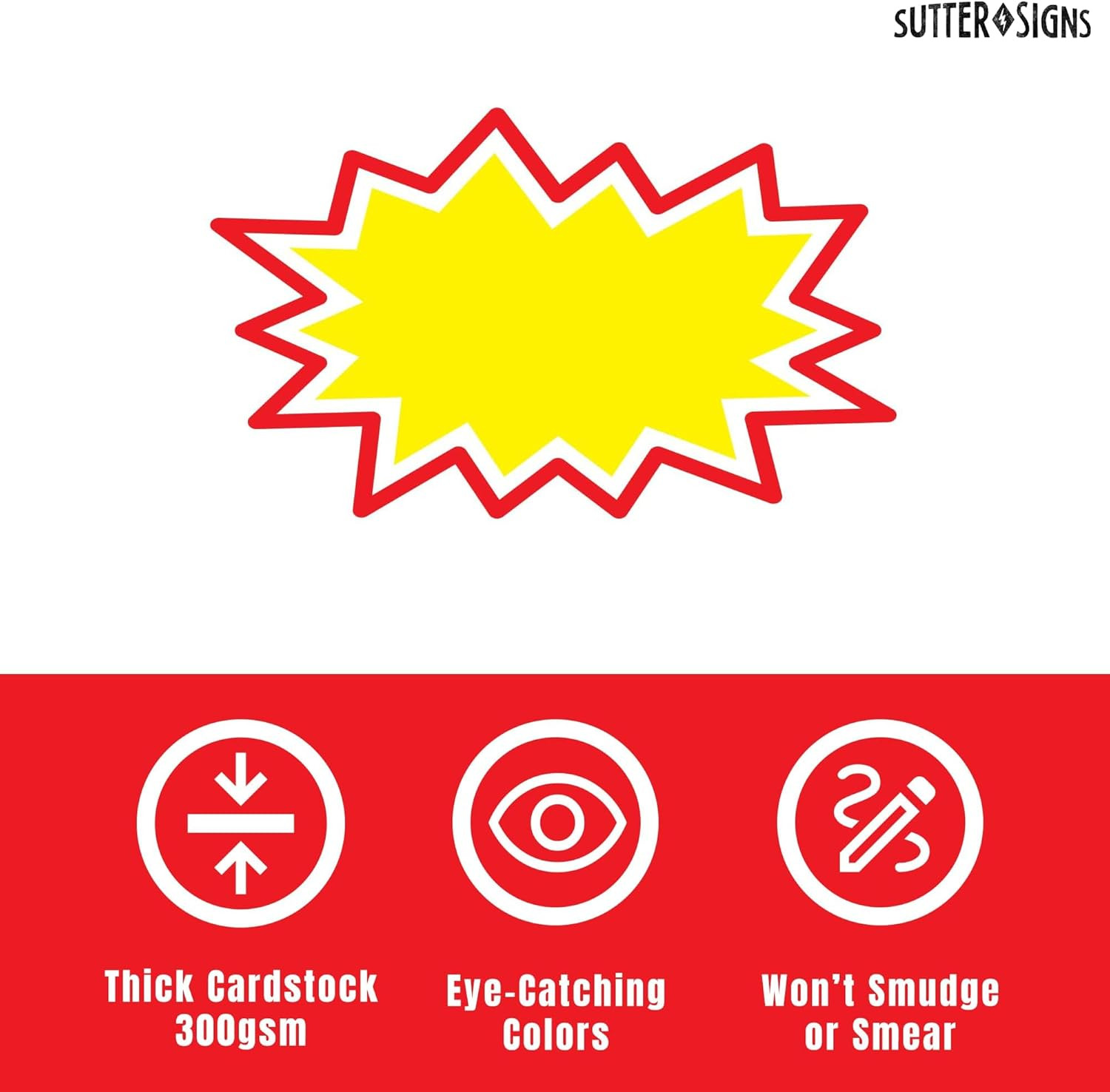 Starburst Signs with Stickers 200Pcs | Price Tags for Garage, Estate, Yard