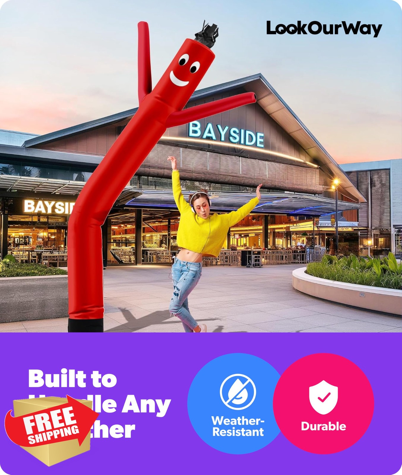 LookOurWay Red 10ft Attachment Air Dancer