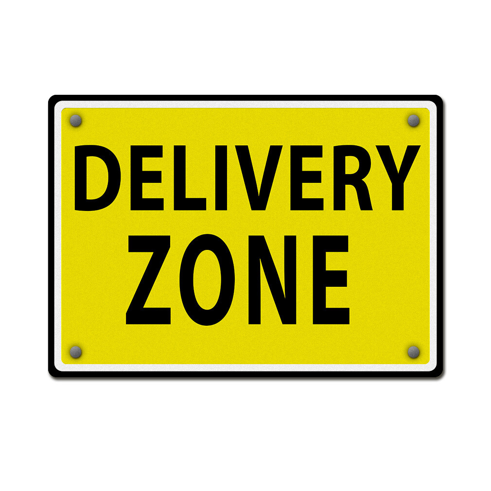 Aluminum Horizontal Metal Sign Delivery Zone Weatherproof Street Signage
