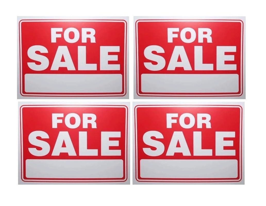 FOR SALE Sign 9&Prime;X12&Prime; Plastic Waterproof Signage 4PC