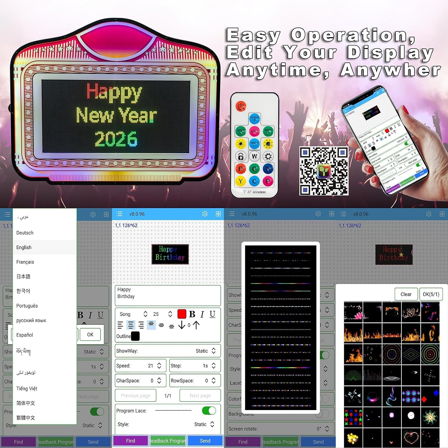 LED Bottle Presenter, Handheld Bottle Service Sign, Programmable RGB Message Lig