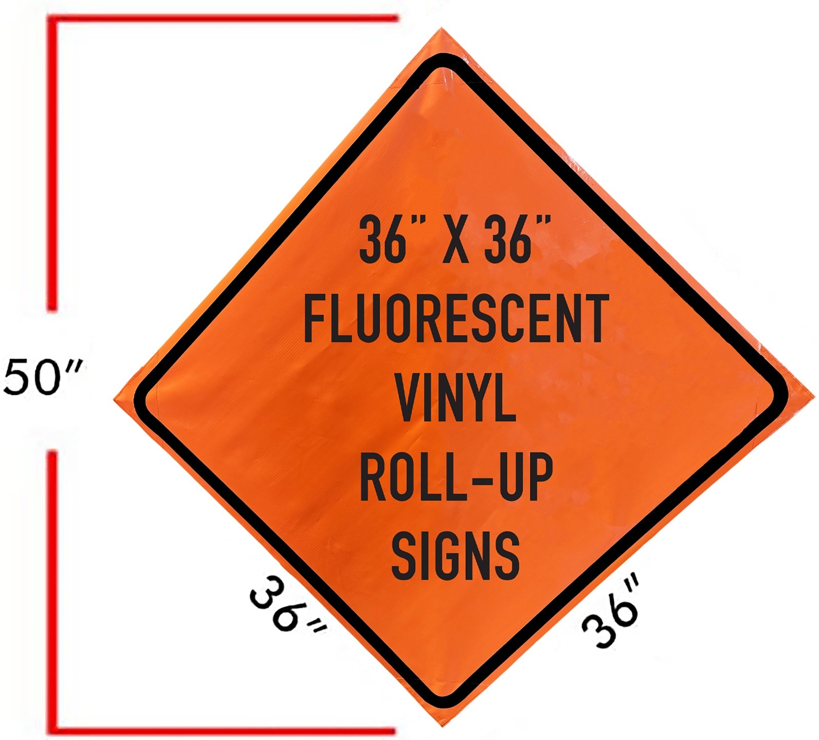 OrangeGear® 36&Prime; x 36&Prime; Custom Non-Reflective Vinyl Traffic Sign & Cross Ribs
