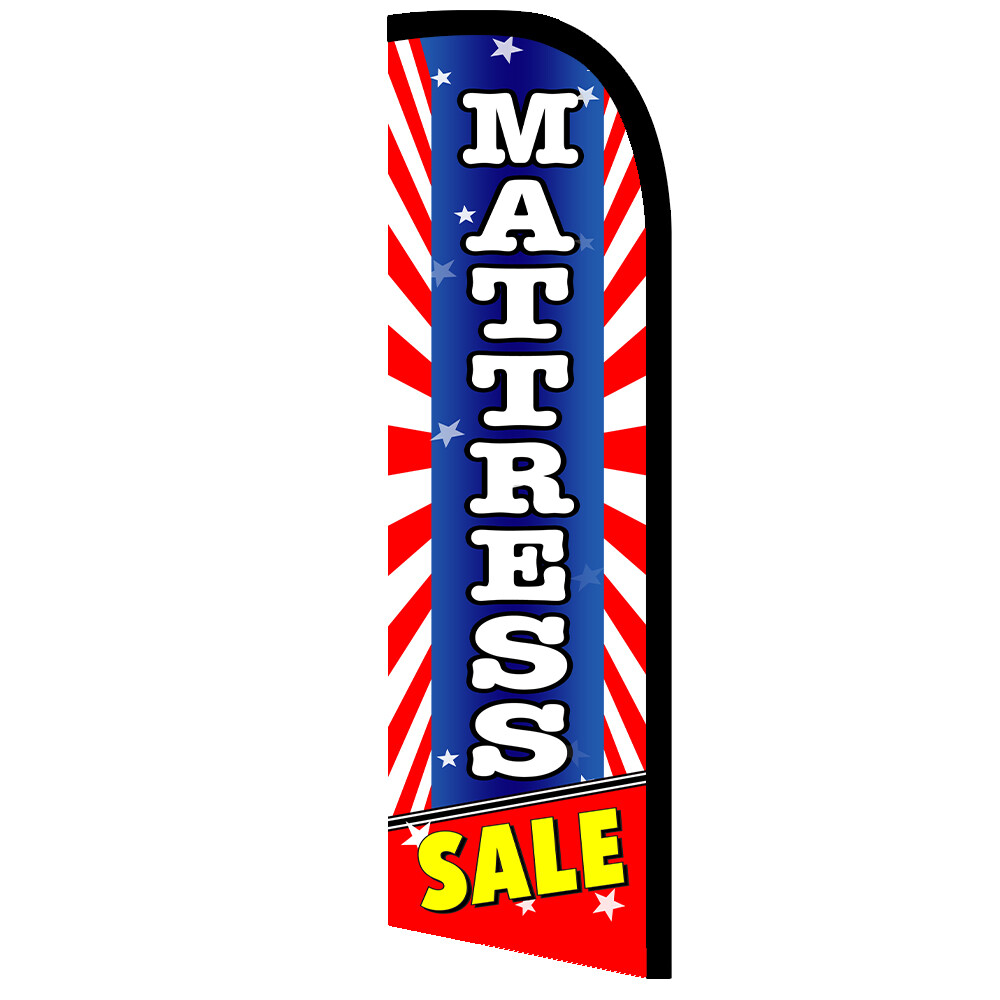 Mattress Sale (Starburst) Windless Polyknit Feather Flag (3 x 11.5 feet)
