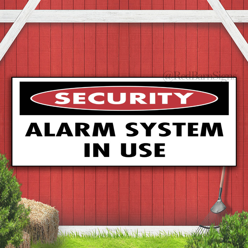 Security Alarm System In Use Indoor Outdoor Banner Sign with grommets