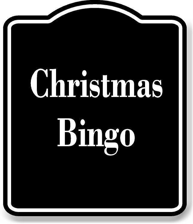 Christmas Bingo BLACK Aluminum Composite Sign