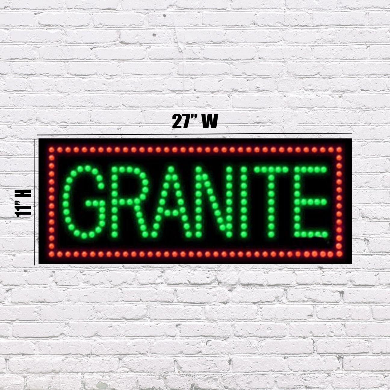LED Granite Sign | Light Up Sign | 11&Prime;H x 27&Prime;W x 2&Prime;D